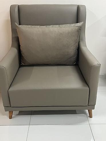 kreslo tek: Modern tərzli tək nəfərlik kreslo - Rəng: boz-qəhvəyi (taupe) ton - — 4