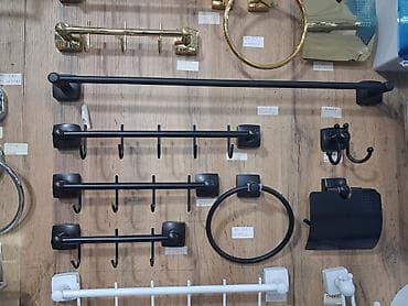 lovhe: Hamam üçün aksessuarlar dəsti – mat qara metal - Material: möhkəm — 1