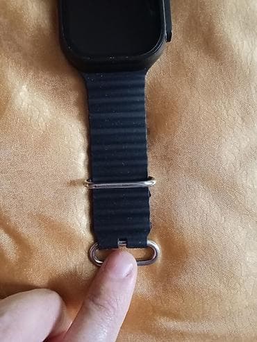 philips xenium 9@9d: Ağıllı saat – qara rəng, düzbucaqlı sensor ekranlı model. Silikon — 3