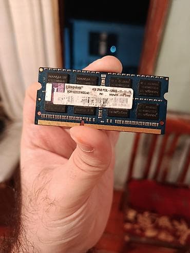 Operativ yaddaş (RAM) Kingston, 4 GB, 1600 Mhz, DDR3, Noutbuk üçün, İşlənmiş — 1