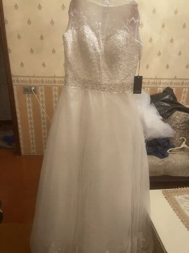 Xonça: Zərif gəlinlik paltarı - Rəng: klassik ağ/şampan çaları - Üst hissə — 1