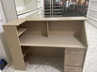 вешалки для магазина: Magaza ucun Polka ve Kassa Stolu Tərkib: - Resepsiyon/qatib masası — 2