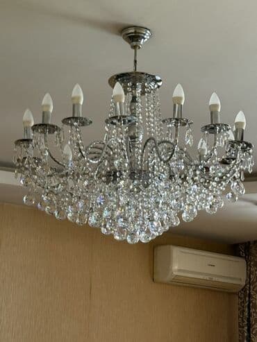 led lanpalar: Çılçıraq, 10 və daha çox lampa, Xrustal — 4