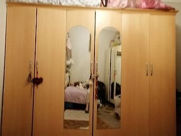 6 qapı, Güzgülü, Bej, Digər material, Açılan, Düz dolab — 2