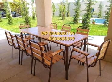 аренда столов и стульев бишкек: Новый, Прямоугольный стол, 4 стула, Нераскладной, Со стульями, Дерево, Азербайджан — 4