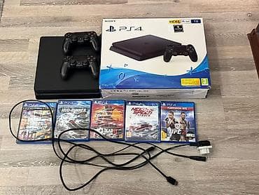 Sony PlayStation 4 Slim – 1 TB (Jet Black) Komplekt: - PS4 Slim 1 TB