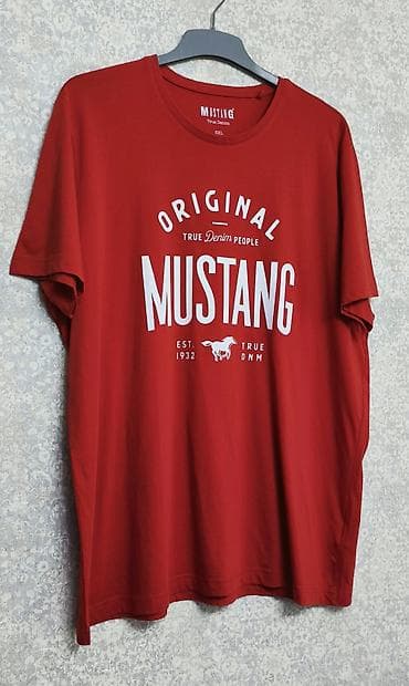 Мужская футболка, Mustang, 3XL, цвет - Красный — 2