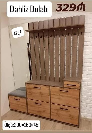 Dəhliz dolabı – funksional və zərif dizayn. Ölçü: 200 × 160 × 45 sm