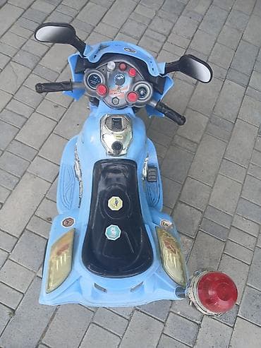elekt: Uşaq üçün elektrikli üçtəkərli motosiklet – mavi rəngdə — 4
