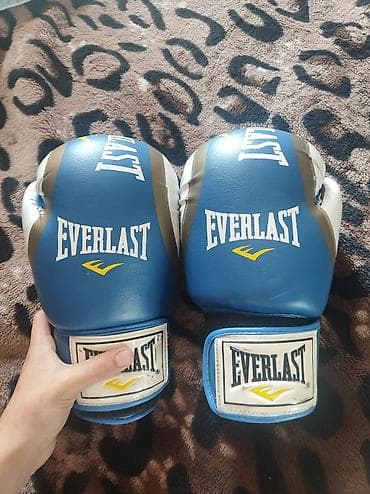 boks aleti: Everlast boks əlcəkləri, idman məşqləri üçün idealdır. Mavi və ağ — 3