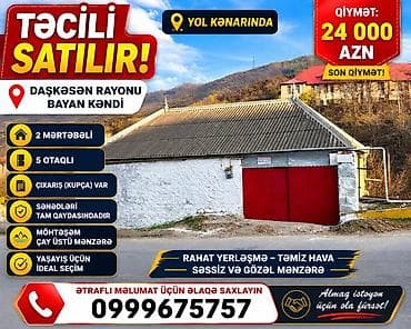 ucar rayonu: Təcili satılır – Daşkəsən rayonu, Bayan kəndi - Yol kənarında — 1