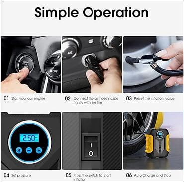 maşın perdeleri: Avtomobil Şin Kompressoru – Rəqəmsal LED ekranlı, 12V Xüsusiyyətlər — 2