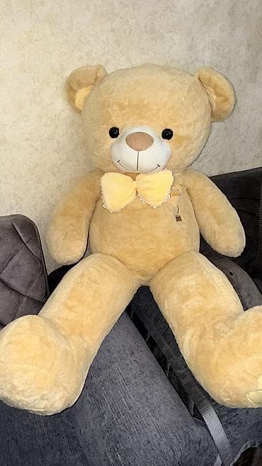 oğlan oyuncaqları: 🧸 Sevimli Qızılı Teddy Ayı 🧸 📏 Ölçü: 110 sm (Böyük, Yumşaq və — 1