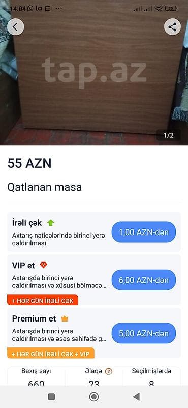 Mətbəx masası, Qatlanan, Laminat