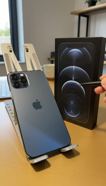 apple 8: IPhone 12 Pro, 128 GB, Pacific Blue, Face ID, Simsiz şarj, Sənədlərlə — 1