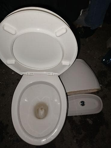 бачок для унитаза: Unitaz komplekti – rezervuar, oturacaq və qapaqla - Klassik ağ rəngli — 2