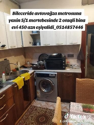 kiraye ev: Bileceride avtovağza metrosuna yaxin 5/1 mertebesinde 2 otaqli bina — 1