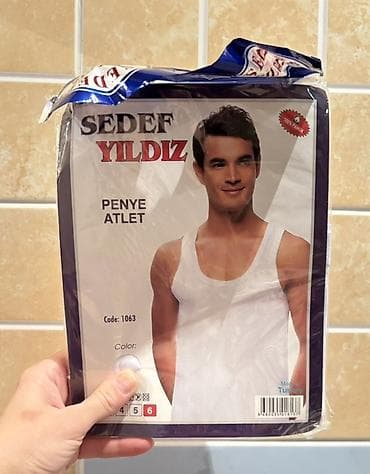 Sedef Yıldız kişi maykası – Penye Atlet, 6 ölçü - Model: Code 1063 - — 1