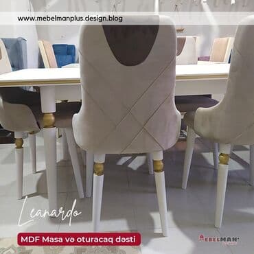 oturacaqlarin uzlenmesi: Qonaq otağı üçün, Yeni, Açılan, Dördbucaq masa, 6 stul — 7