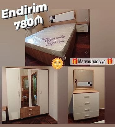 İkinəfərlik çarpayı, Dolab, Termo, 2 tumba, Yeni