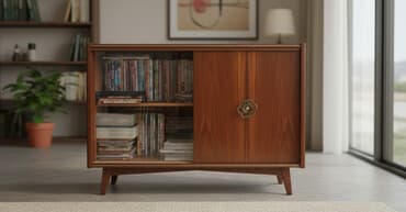 gul rəfi: Taxta vitrin/şkaf – slayder qapılı производства Венгрия - Material — 1