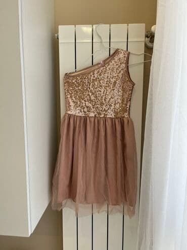 7-8 Uşaq üçün şənlik/gecəlibası don - Rəng: şampan/roz-qızılı tonları