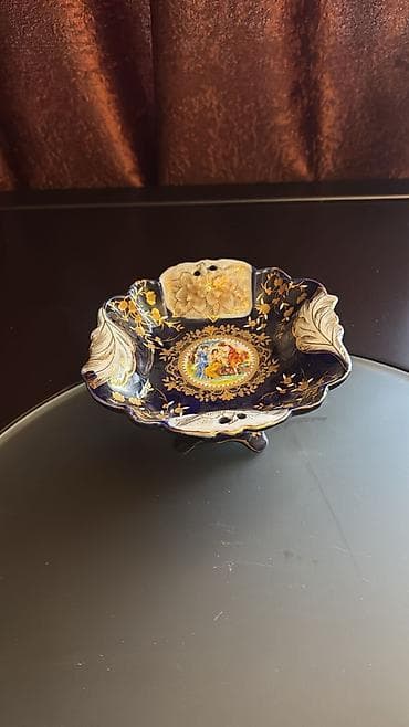 Dekorativ porselen meyvə/şirniyyat qabı - Material: yüksək