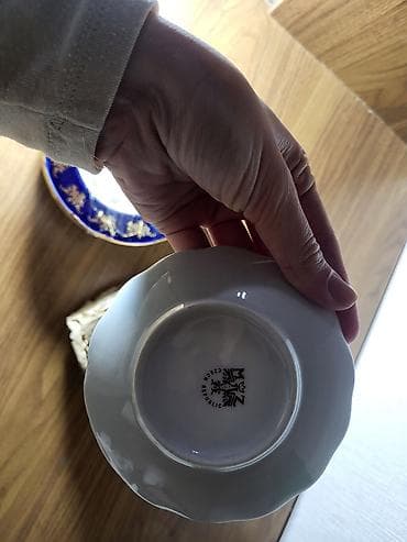 mekteb sekilleri: Boşqablar, rəng - Göy, Farfor, Çexiya — 1