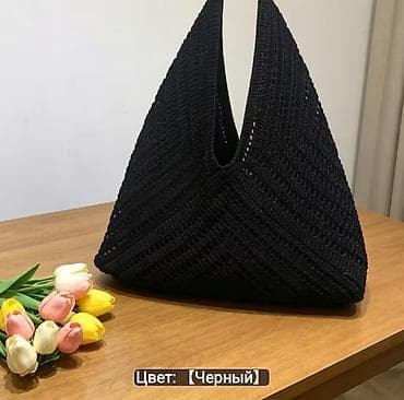 Сумки: Qadınlar üçün trikotaj çiyin çantası - Model: üçbucaq formalı toxunma — 1
