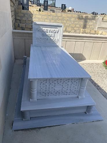 ad gunu ev dekoru: Ağ mərmərdən hazırlanmış məzarüstü abidə - Material: Tamamilə təbii — 4