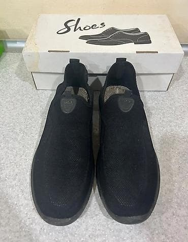 Ayaqqabılar: Qara rəngli kişi slip-on ayaqqabıları - Model: bağsız, slip-on - — 1