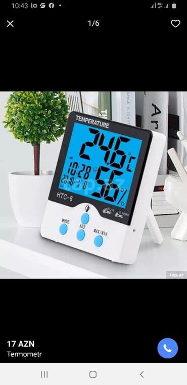 baxcada is: Termometr Termometer HTC-6 🔹️Temperatur ve nemisliyi gosterir — 1