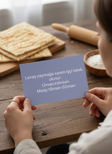 Aşpaz tələb olunur, Xəmirçi lalafo.az -da Aşpaz tələb olunur, Xəmirçi