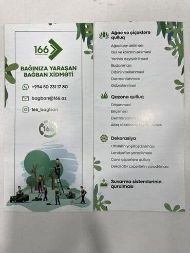 Bağınıza yaraşan bağban xidməti Təklif edilən işlər: - Ağac və