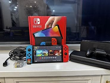 oyun telfonu: Nintendo switch oled Konsol 3 aydir alinib, yeni veziyyetdedir Rengi — 2