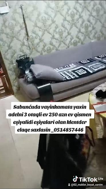 80 kv. m, 3 otaqlı, İnternet, Qaz, İşıq