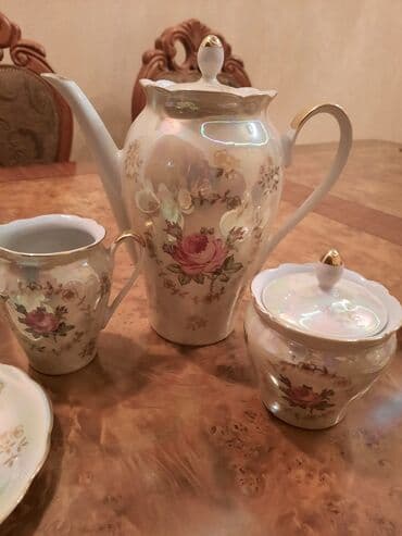 gehve cay destleri: Çay dəsti, rəng - Mavi — 3