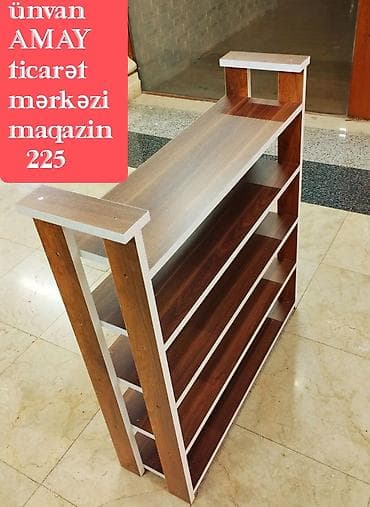 taxta: Ayaqqabı rəfi – 5 mərtəbəli, kompaktdır. - Uzunluğu: 80 sm (şəkildə — 2