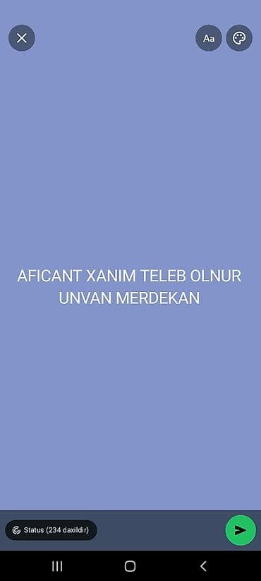 ofisant bəy: Ofisiant tələb olunur — 1