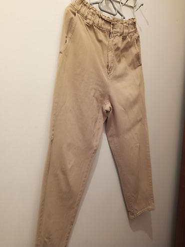 kambat şalvar: Bej rəngli qadın şalvarı - Model: Konusvari kəsim, yuxarıdan bir az — 3