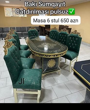 Для гостиной, Овальный стол, 6 стульев