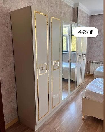 pvc qapi: Yeni, 5 qapı, Güzgülü, Ağ, Açılan, Düz dolab — 1