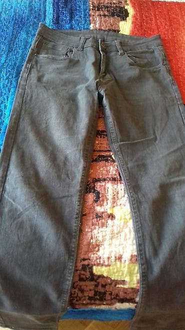 baqi salvar: 14 yaş oğlan üçün mektebli boz rəngli cins şalvar — 1
