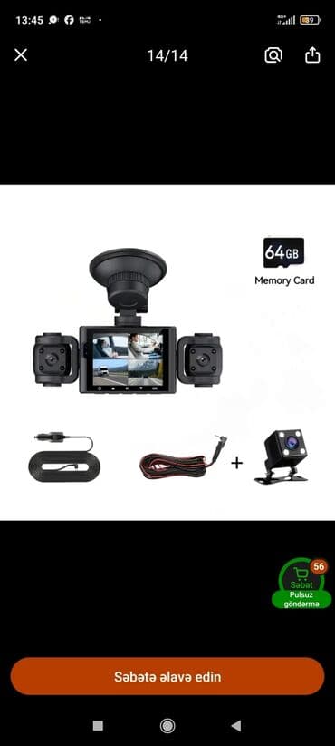 авто эквалайзер: 360° 4-Kanallı Kamera - 1080P Ön, Sol, Sağ və Arxa görüntü. 480P — 2