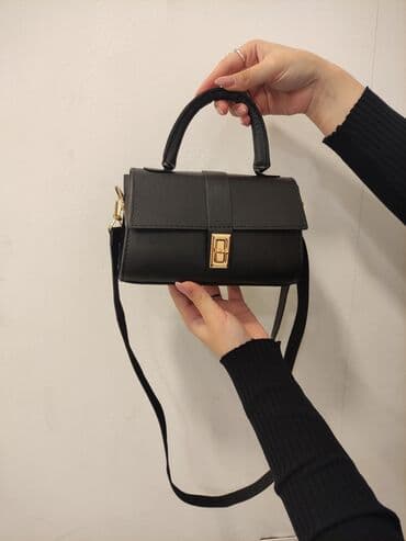 cüzdanlar: Qara mini çiyin/əl çantası - Dizayn: Dikdörtqan formalı, minimal və — 4