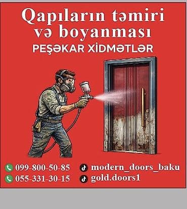 plastik qapi pencere islenmis: Qapıların təmiri və boyanması – peşəkar xidmətlər - Metal və taxta — 1