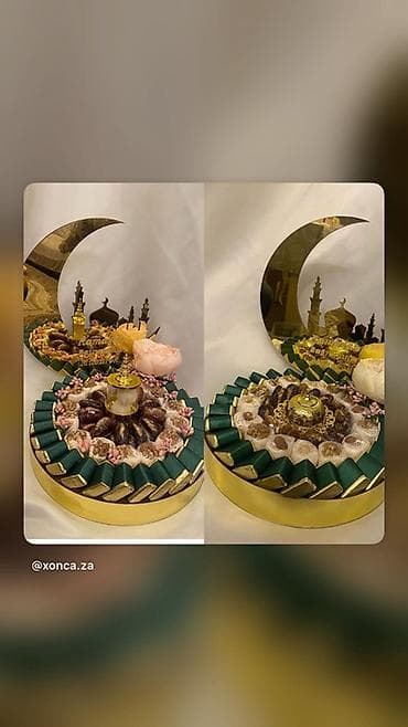 qizil qablari: Ramazan və Novruz üçün bəzəkli hədiyyə kompozisiyaları - Qızılı — 1