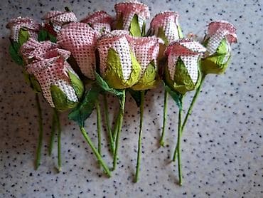 Süni güllər: Dekorativ mini qızılgüllər. 12 ədəd. - İstifadə sahələri: əl işləri və — 1