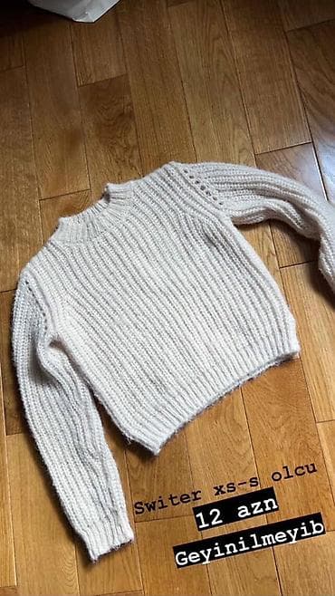 Qadın geyimləri paketi 1) Ağ trikotaj sviter - Ölçü: XS–S - Yüksək lalafo.az -da Qadın geyimləri paketi 1) Ağ trikotaj sviter - Ölçü: XS–S - Yüksək