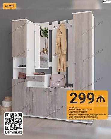 balaca skaf: Dəhliz dolabı – La Mini (Kod: 1717) - Ölçü: D 45 × H 200 × E 160 sm - — 1
